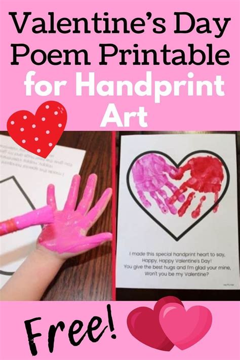 Handprint Heart Valentine Poem For Preschoolers Valentines Poems