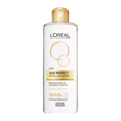 L'oréal paris micellar water is a gentle yet effective cleanser that removes oil, dirt, and makeup without drying out your skin. L'Oreal Paris Age Perfect Micellar Cleansing Water 400ml ...