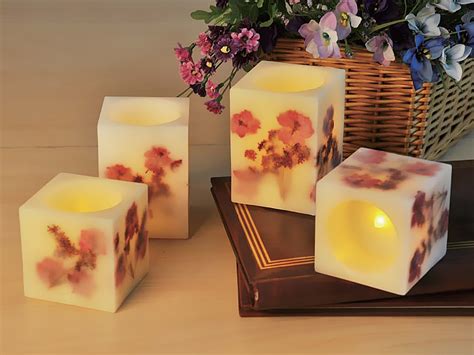 Their potted blooms are so ~aesthetic~, it's a great addition to any space at they offer dried, withered, and preserved flowers. Mini Cube Wax LED Candles With Dried Flower Embedded: Size ...