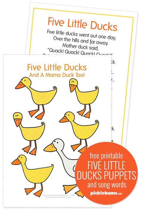Printable 5 Little Ducks