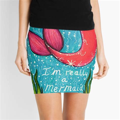 i m really a mermaid mini skirt for sale by jessiiccaadraws redbubble