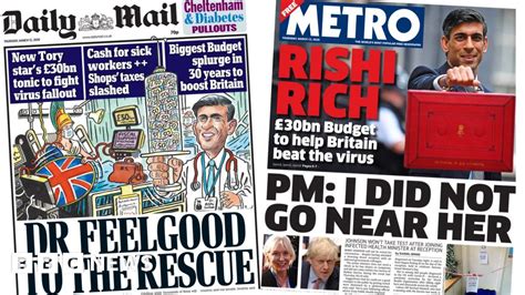 Newspaper Headlines Tories Splash The Cash And Bn War On Virus