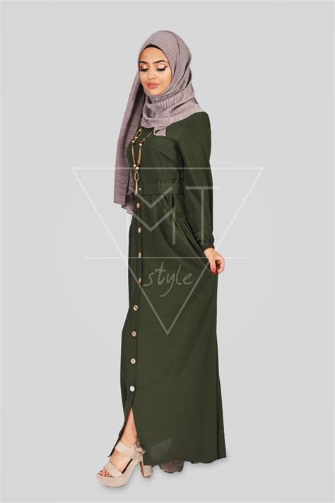 Individuelle anfertigungen, hochwertige qualität, alle größen und. Sportliches Hijab Kleid mit Gürtel und Knöpfen MT-0180 - # ...
