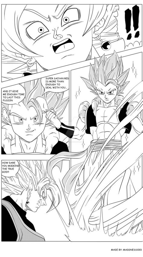Super Saiyan Red God Gogeta Manga Panel By