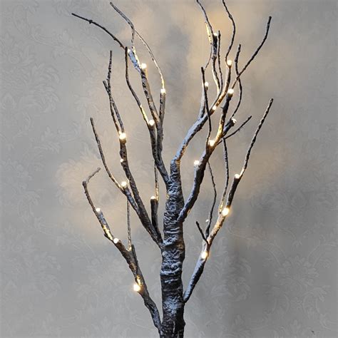 24 Led Snow Tree Night Light Warm White Twig Branch Christmas Holiday
