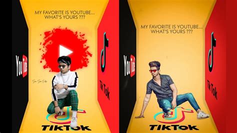 Youtube Vs Tiktok Concept Photo Editing Tutorial In Picsart Step By