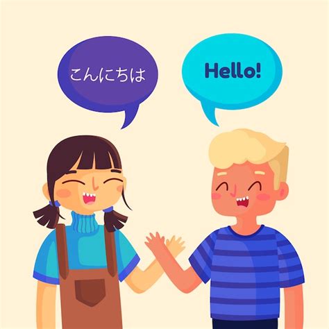 Jeunes Gens Parlant Dans Différentes Langues Vecteur Gratuite