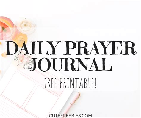 Free Daily Prayer Journal Printable Page Cute Freebies
