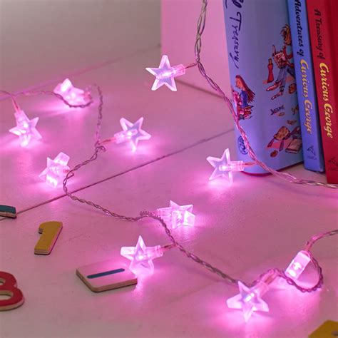 Pink Star Fairy Lights By Lights4fun
