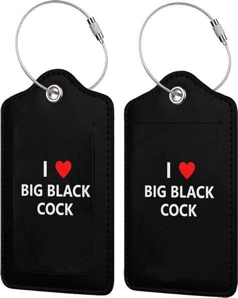 I Love Big Black Cock Leather Luggage Tag With Name Id
