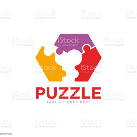 Puzzle Pieces Logo Design Vector Stock Illustration Download Image