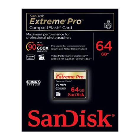 Get it as soon as fri. Compact Flash Card 64GB Extreme Pro 90RW 600x Sandisk ...