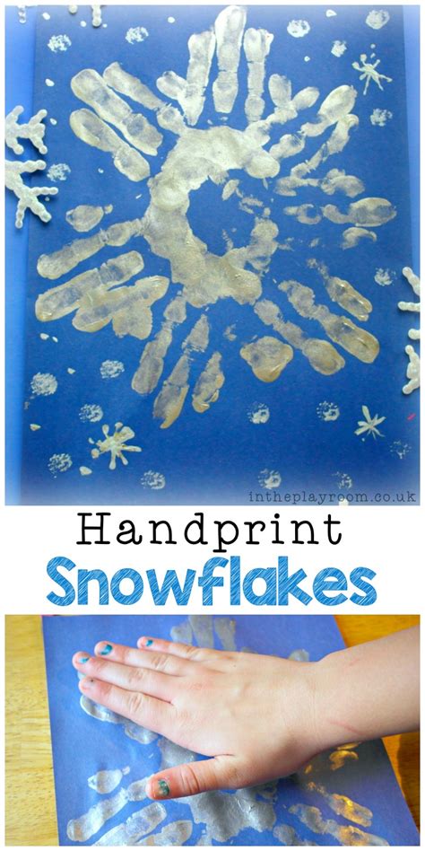 Snowflake Handprints In The Playroom
