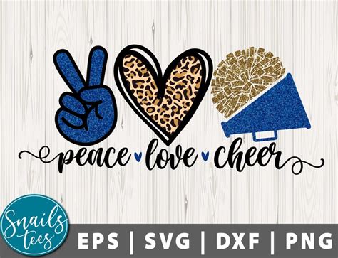 Peace love cheer Svg Png Dxf Eps Cheer Sublimation Sublimation | Etsy