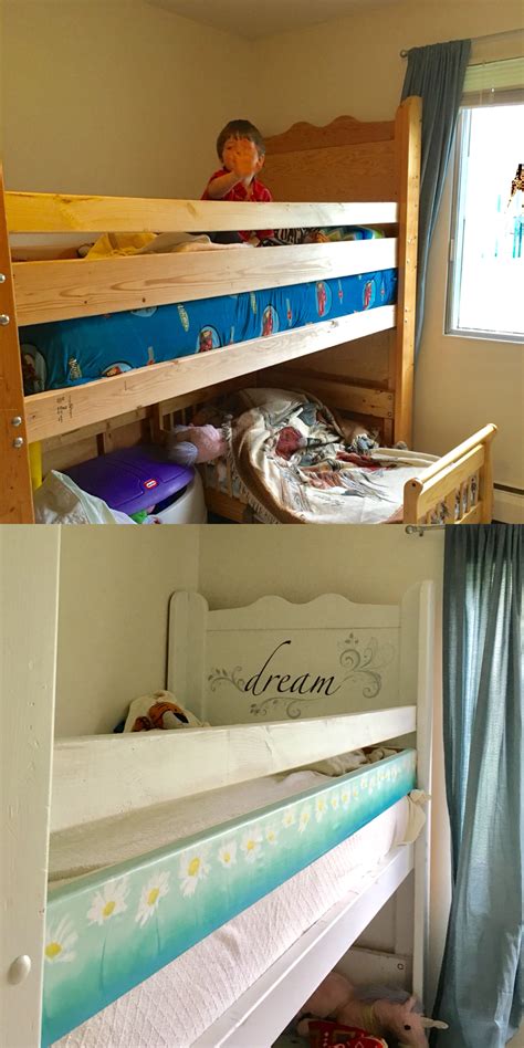 Before And After Old Bunk Bed Turned Into A White Loft White Loft