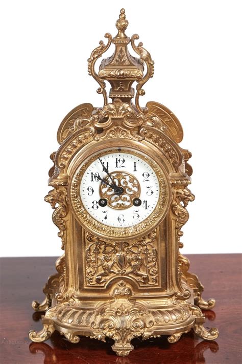 Antiques Atlas Victorian Solid Gilt Brass Mantel Clock