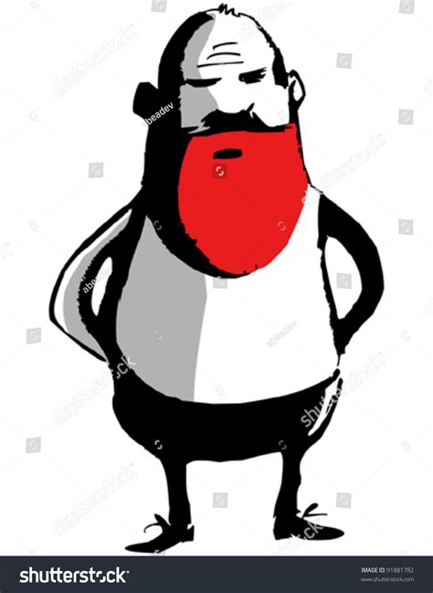 Funny Red Beard Cartoon Character Stock Vector Illustration 91881782