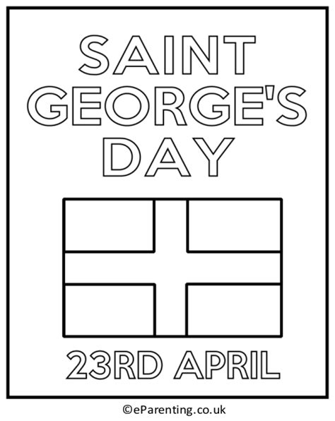 St Georges Day Colouring Pictures Free Printables Happy St George