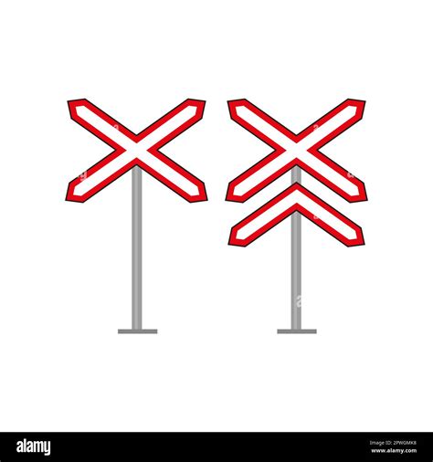Railroad Crossing Sign Vector Illustration Stock Vector Image And Art Alamy