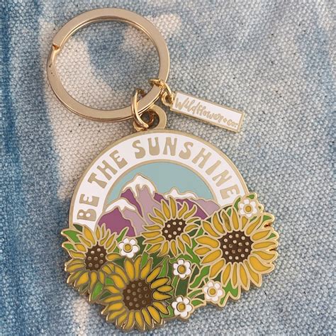 Be The Sunshine Enamel Keychain Wildflower Co