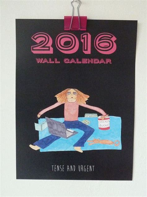 2016 Wall Calendar Funny Wall Calendar 12 Month Calendar 11 X 17