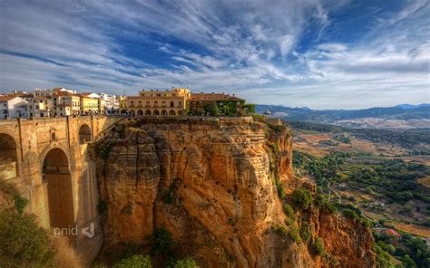 City Old Building Spain Cliff Landscape Wallpapers Hd