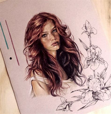 Colored Pencils Drawing By Evelina Larzio Portraiture Portrait