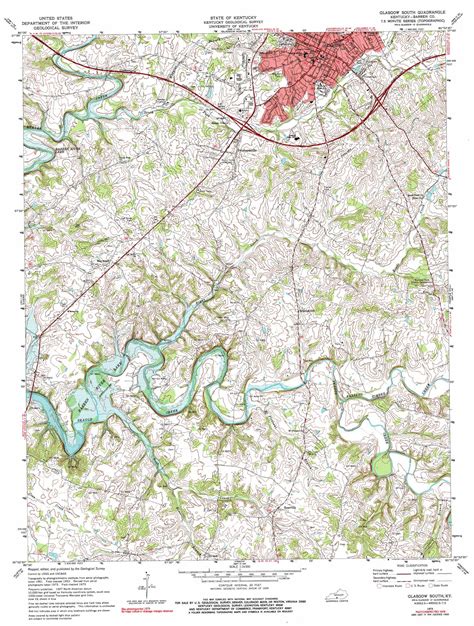 Glasgow South Topographic Map Ky Usgs Topo Quad 36085h8