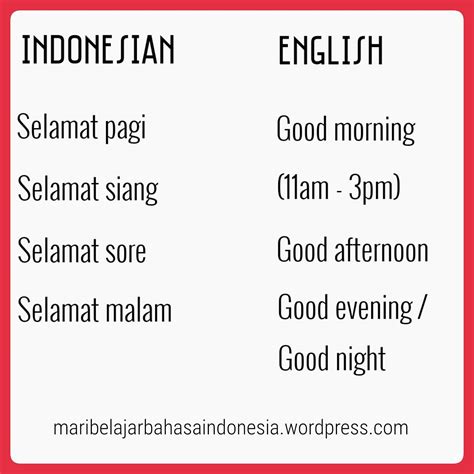 Good Afternoon Bahasa Indonesia