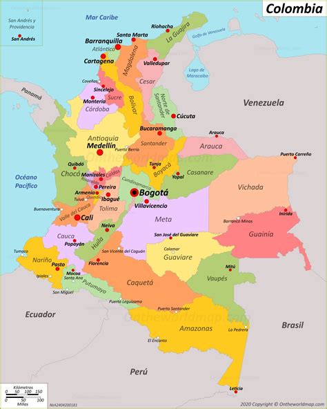 Colombia Mapa Politoco Mapa De Colombia Ciudades De Colombia Mapas
