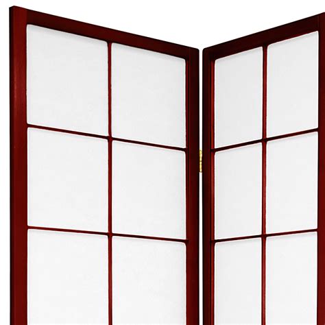 Oriental Furniture 6 Ft Tall Zen Shoji Screen Rosewood 3 Panel