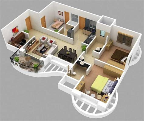 Beautiful 2 Bhk Home Design Plan Layout Inspirations And Small House