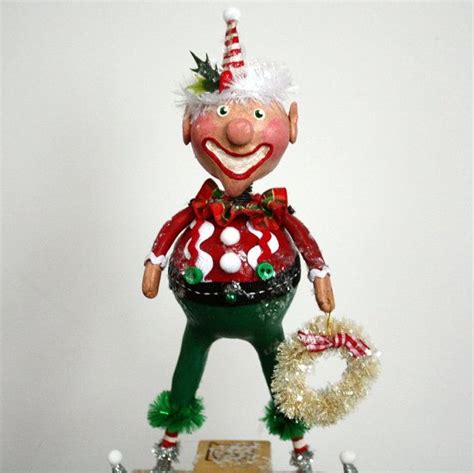 Folk Art Whimsical Christmas Elf Collectible Art Doll Etsy Whimsical Christmas Christmas
