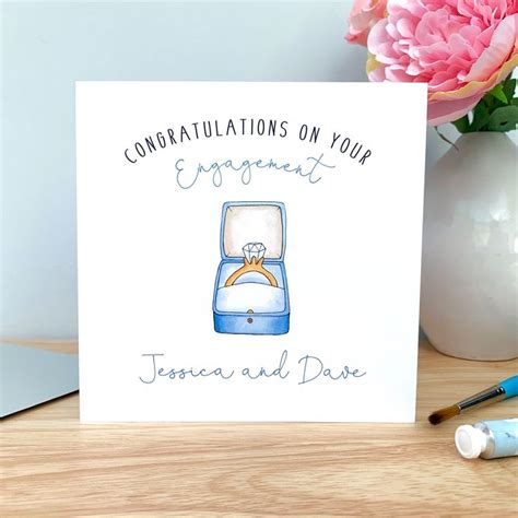Personalised Engagement Card Personalised Congratulations On Etsy