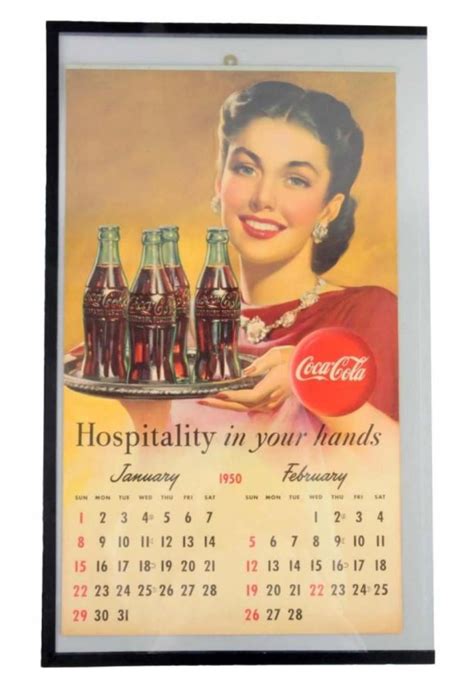 1950 coca cola calendar value and price guide