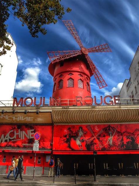 Paris France The Famous Moulin Rouge With The French Can Can