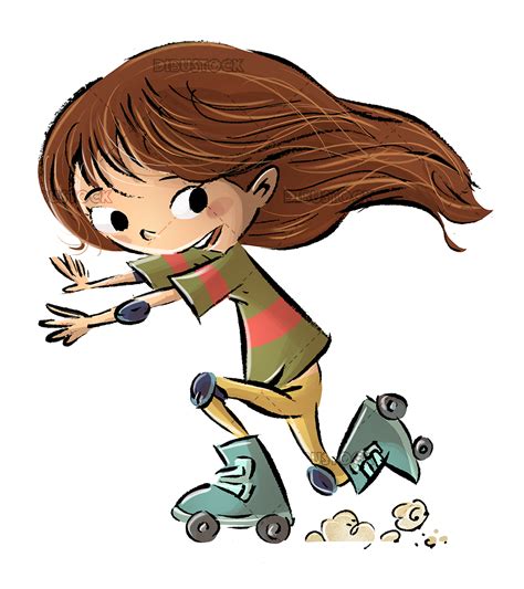 Niña Con Patines Dibustock Dibujos E Ilustraciones Infantiles Para