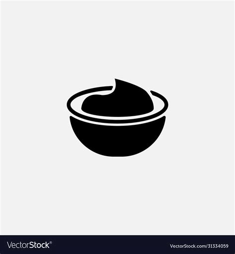 Sour Cream Bowl Simple Modern Icon Design Vector Image