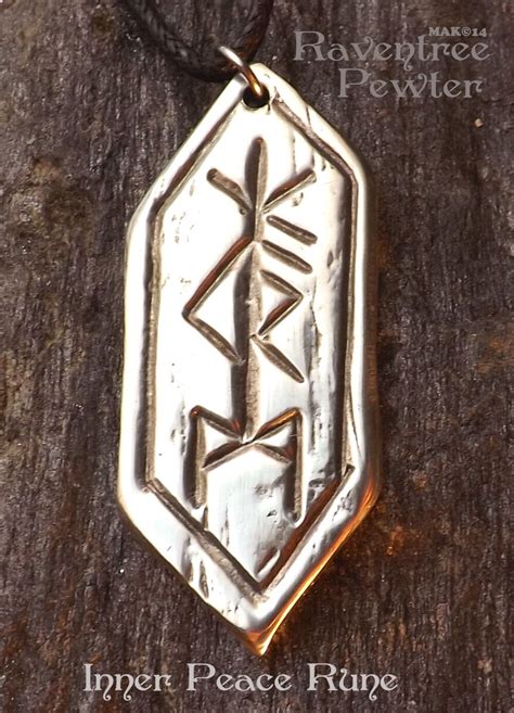 Inner Peace Rune Pewter Pendant Norse Nordic Celtic