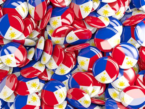 Round Pin Background Illustration Of Flag Of Philippines