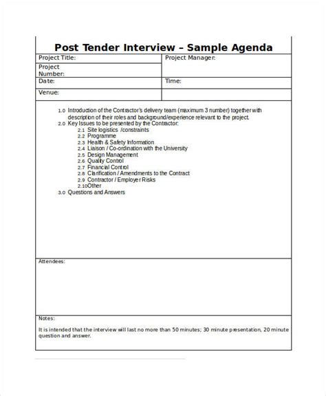 Free 6 Interview Agenda Examples And Samples In Pdf Doc