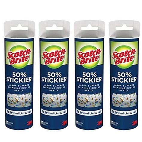 Scotch Brite Wide Lint Roller Refill Large 8 Surface Pet Hair Remover