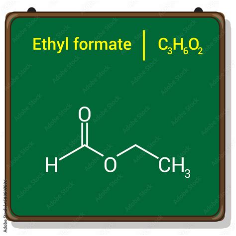 Chemical Structure Of Ethyl Formate C3h6o2 Stock Vector Adobe Stock