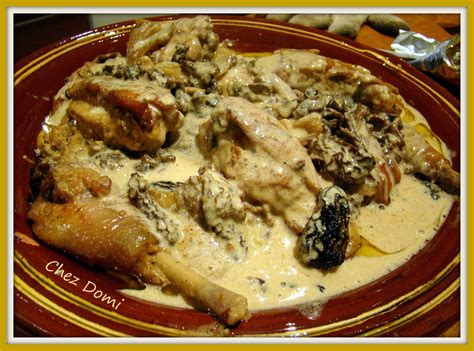 Poulet de Bresse au vin jaune et aux morilles