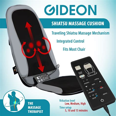 Gideon Gdmsgcs2 Luxury Sixprogram Customizable Massaging Cushion With Heatshiatsu Deep Kneading