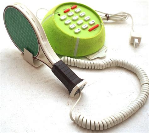 Vintage Novelty Tennis Ball Racket Telephone Retro Corded Landline