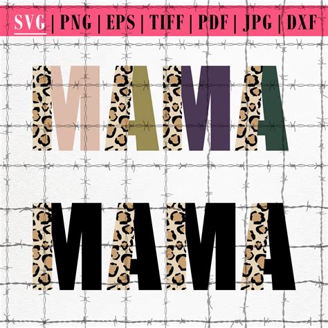 Leopard Mama Svg Leopard Print Svg Mama Leopard Png Mom Etsy