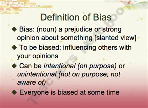 What Does A Bias Opinion Mean Derifit
