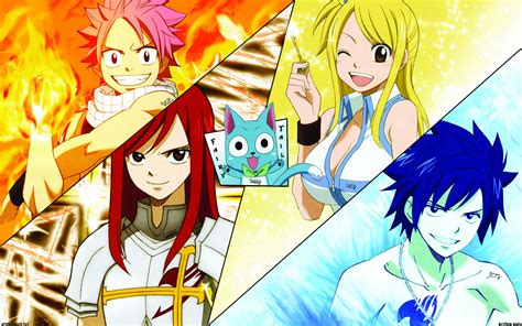 Download Gray Fullbuster Erza Scarlet Happy Fairy Tail Lucy