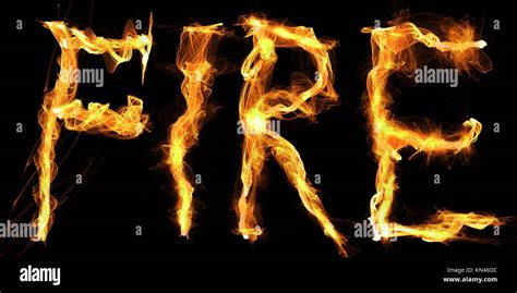 The Word Fire Written In Flames Digital Illustration Stock Photo Alamy